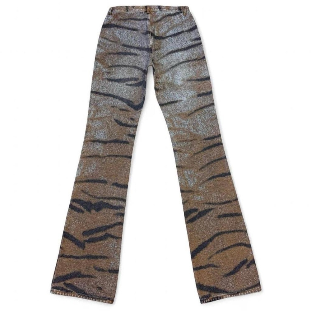 Women's Tiger-Print Straight Jeans - Brown - Picture 3 of 3